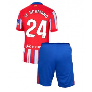 Atletico Madrid Robin Le Normand #24 Hemmakläder Barn 2024-25 Kortärmad (+ Korta byxor)